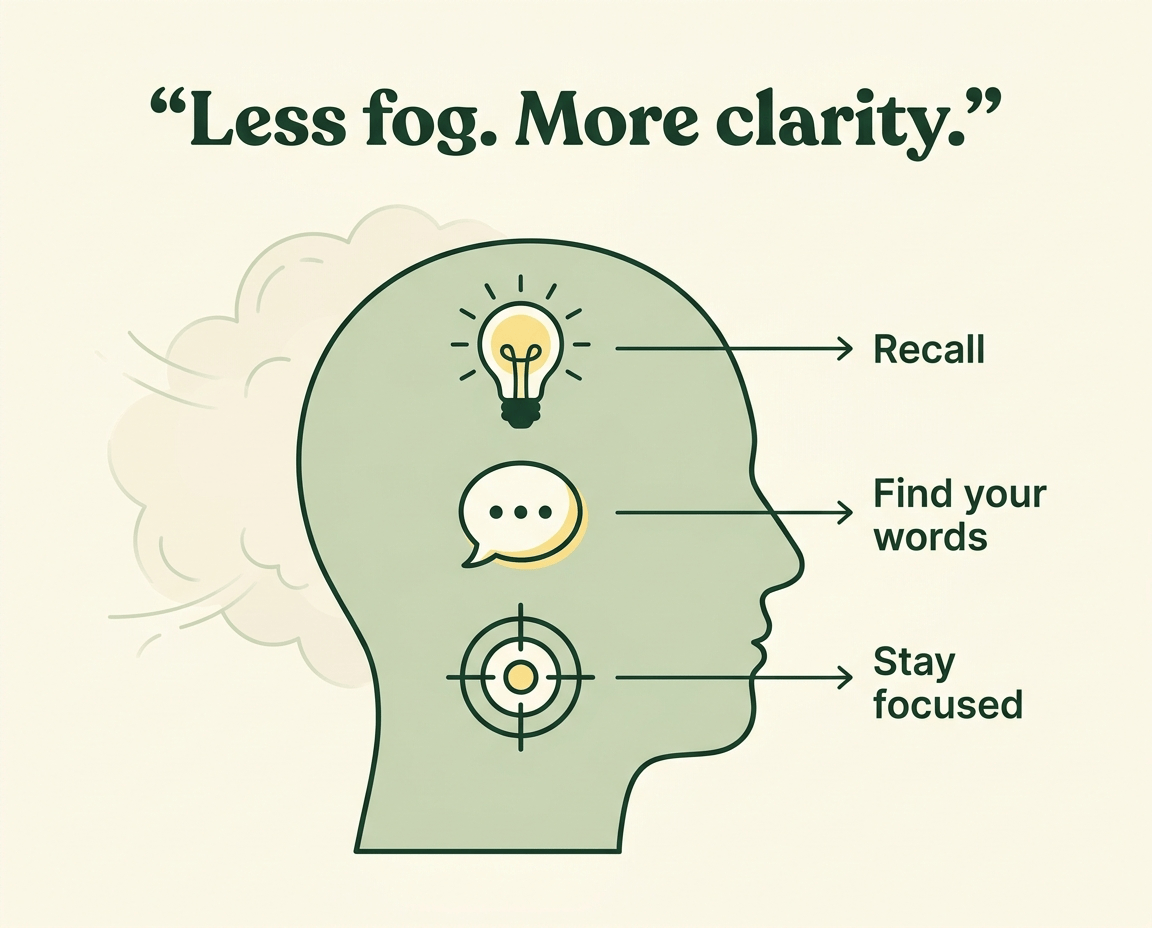 A clearer head and less brain fog.